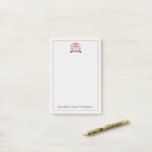 Roze Classic Buggy Bug Auto gepersonaliseerd Post-it® Notes (Op bureau)