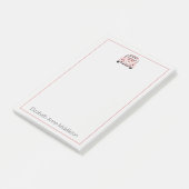 Roze Classic Buggy Bug Auto gepersonaliseerd Post-it® Notes (Schuin)