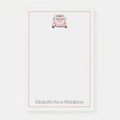 Roze Classic Buggy Bug Auto gepersonaliseerd Post-it® Notes (Voorkant)