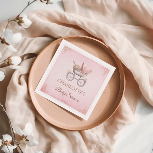 Roze Classic Meisje Baby shower Servet