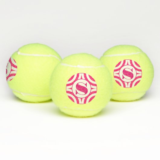 Roze Classy Monogram Tennisballen (Multi)
