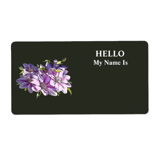 Roze Clematis Etiket (Voorkant)