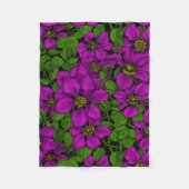 Roze Clematis vine Fleece Deken (Voorkant)