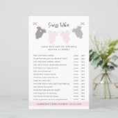 Roze Clothesline Raad wie baby shower spel (Staand voorkant)