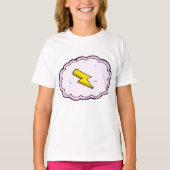 Roze cloudgeel bliksembolt T-Shirt (Voorkant)