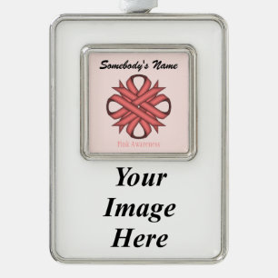 Roze Clover Ribbon Tmpl (V-I) van Kenneth Yoncich Verzilverd Kader Ornament