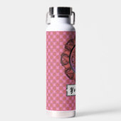 Roze Clover Ribbon van Kenneth Yoncich Waterfles (Voorkant)