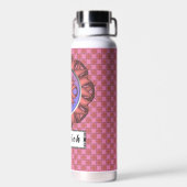 Roze Clover Ribbon van Kenneth Yoncich Waterfles (Achterkant)