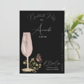 Roze Cocktail Bachelorette Party Kaart (Staand voorkant)