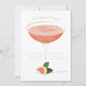 Roze Cocktail Bachelorette Party Kaart (Voorkant)