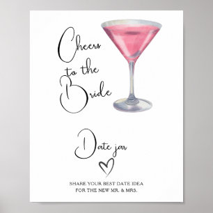 Roze cocktail Bruidsfeest Ideeen voor een date Poster