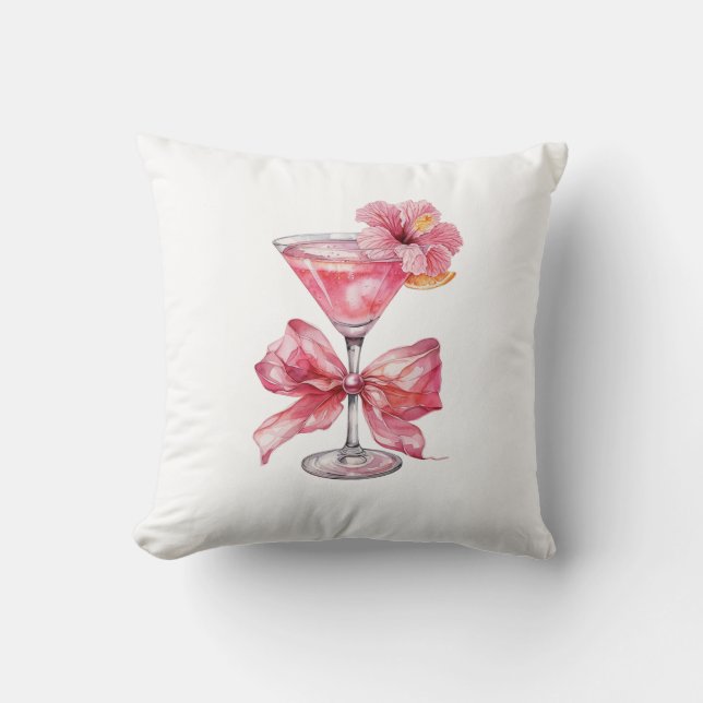 Roze Cocktail Decoratief Kussen (Voorkant)
