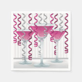 Roze cocktail en lint servetten (Voorkant)