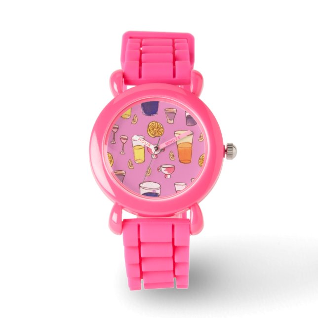 Roze Cocktail horloge (Voorkant)