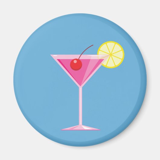 Roze Cocktail Magnet Magneet (Voorkant)