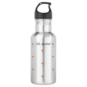 Roze cocktail met citroenschijfje geen metallic al waterfles