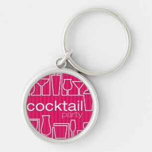 Roze cocktail party sleutelhanger