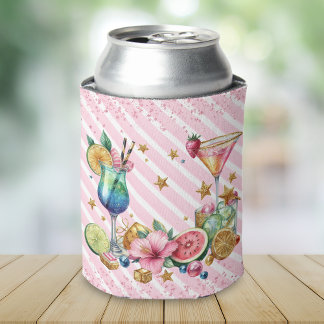 Roze Cocktail Snoep Glitter Verjaardag Blikjeskoeler