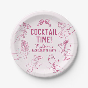 Roze Cocktailparty Bruidsmeisje Envelope Favoriet Papieren Bordje