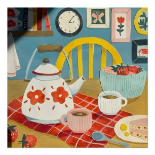 Roze, collage, coquette, preppy, trendy, kust, perfect poster