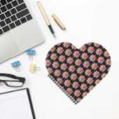 Roze Collarette Dahlia Floral Pattern on Black Notitieboek