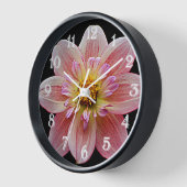 Roze Collarette Dahlia op Black Floral (Hoek)