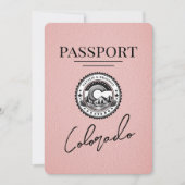 Roze Colorado Passport Save The Date (Voorkant)