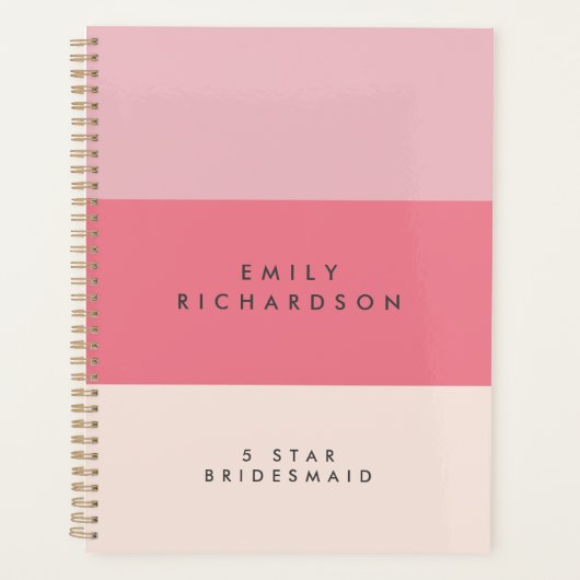 Roze Colorblock bruidsmeisje Planner (Voorkant)