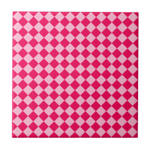Roze combinatie diamantpatroon van Shirley Taylor Tegeltje