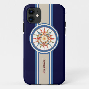 roze compass - add name iPhone 11 hoesje