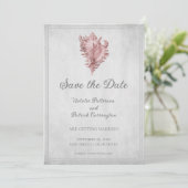 Roze Conch Schelp Bewaar de Datum Uitnodiging (Staand voorkant)