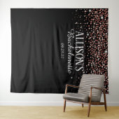 Roze Confetti Bachelorette Foto Studio Achtergrond Wandkleed (In Situ (horizontaal))