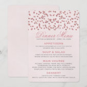 Roze Confetti bruiloft menu (Voorkant / Achterkant)