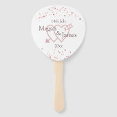 Roze Confetti cirkels Handwaaier (Voorkant)