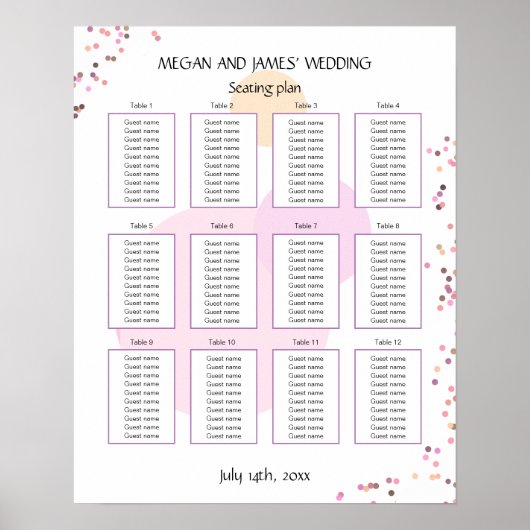 Roze Confetti cirkels Poster (Voorkant)
