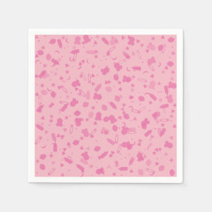 Roze Confetti Doop Feestje Servetten