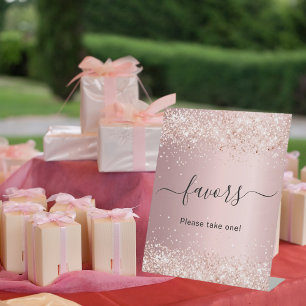 Roze confetti feest cadeautje reclamebord met voetstuk