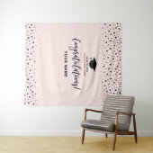 Roze Confetti Gefeliciteerd Afstuderen Bosbouw Wandkleed (In Situ (horizontaal))