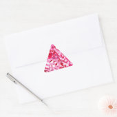 Roze Confetti Hearts Driehoek Sticker (Envelop)