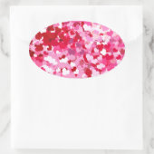 Roze Confetti Hearts Ovale Sticker (Tas)