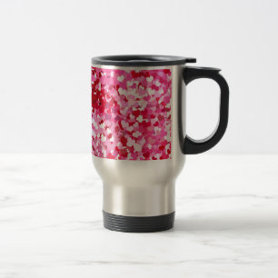 Roze Confetti Hearts Reisbeker