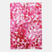 Roze Confetti Hearts Theedoek (Verticaal)