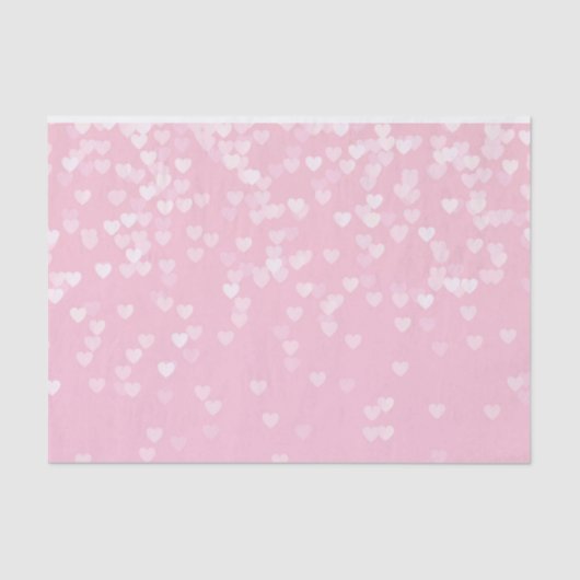 Roze Confetti Hearts Tissuepapier (Voorkant)