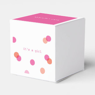 Roze confetti Het is een meisje favoriet dozen Bedankdoosjes