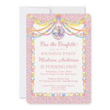 Roze Confetti Lint Verjaardagsfeestje