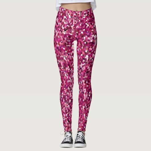 Roze Confetti/Mozaïekmultifunctionele printer Leggings (Voorkant)