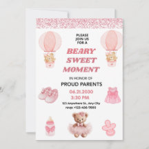 ROZE CONFETTI TOP 5X7 BEER MEISJE BABY SHOWER