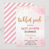 Roze confetti uitnodiging kietelen (Voorkant / Achterkant)