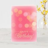 Roze Confetti Verjaardag Kaart (Gele Bloem)