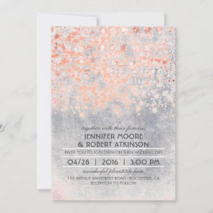 Roze Confetti Vintage bruiloft Kaart